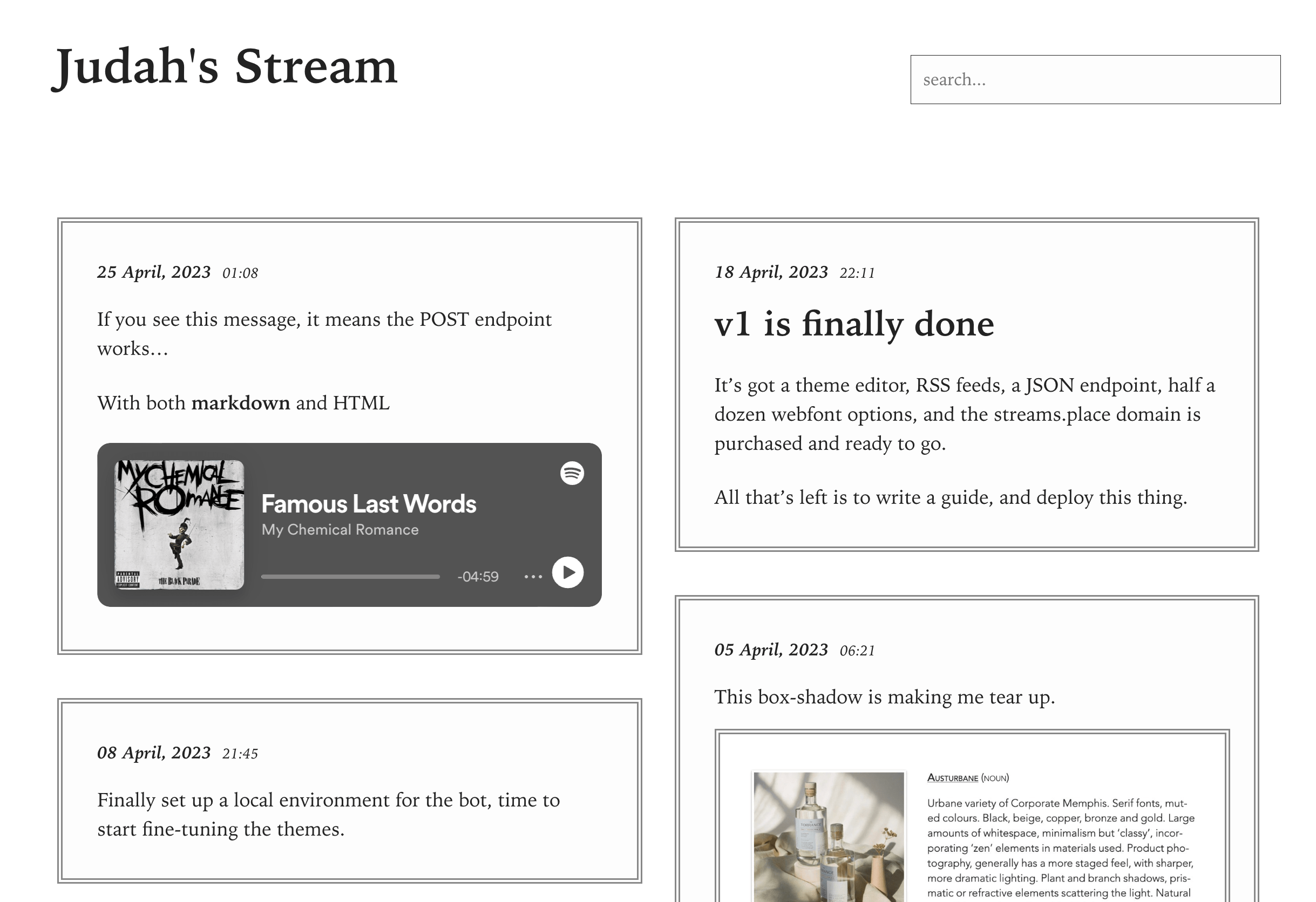 Screenshot of the Wall layout
